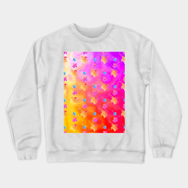 TURTLE Lover Colorful Sea Turtles - Cute Turtle Art Crewneck Sweatshirt by SartorisArt1